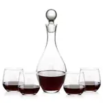 Briarwood Wine Decanter 33 oz and 4 Garland Stemless Wine Glasses