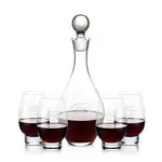 Briarwood Wine Decanter 33 oz and 4 Glenarden Stemless Wine Glasses
