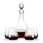 Briarwood Wine Decanter 33 oz and 4 Howden Stemless Wine Glasses
