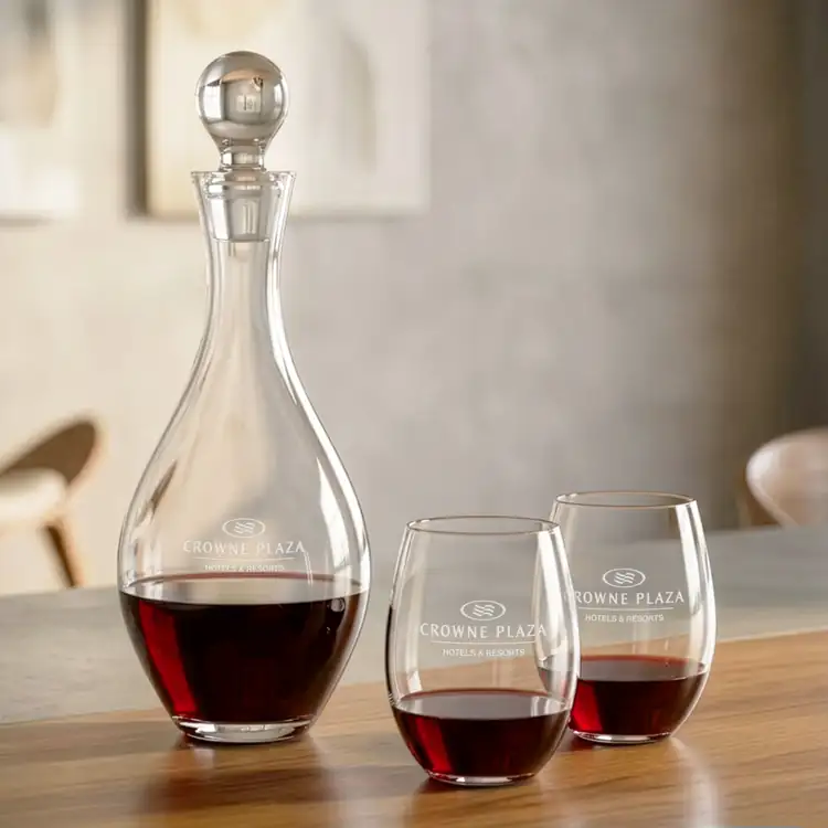 Briarwood Wine Decanter 33 oz and 4 RIEDEL Stemless Wine Glasses #2