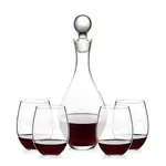 Briarwood Wine Decanter 33 oz and 4 RIEDEL Stemless Wine Glasses