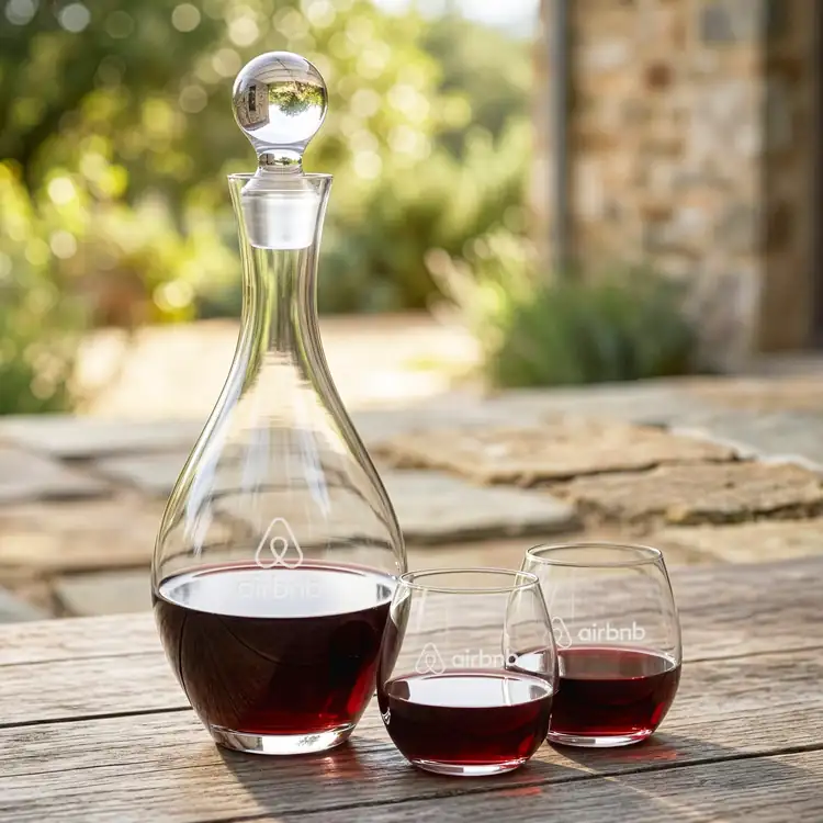 Briarwood Wine Decanter 33 oz and 4 Redmond Stemless Wine Glasses #2