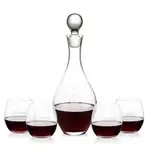 Briarwood Wine Decanter 33 oz and 4 Redmond Stemless Wine Glasses