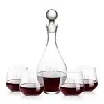 Briarwood Wine Decanter 33 oz and 4 Sturgis Stemless Wine Glasses