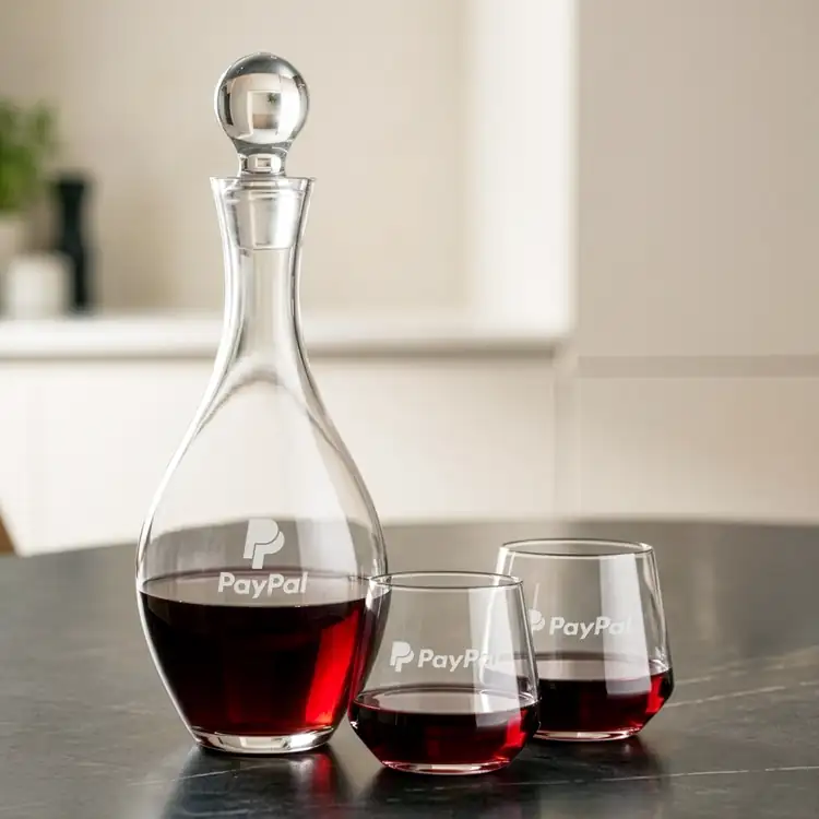 Briarwood Wine Decanter 33 oz and 4 Tucson Stemless Wine Glasses #2