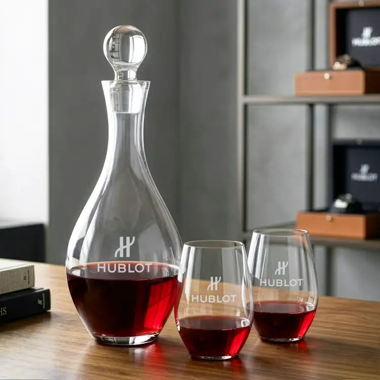Briarwood Wine Decanter 33 oz and 4 Vale Stemless Wine Glasses #2