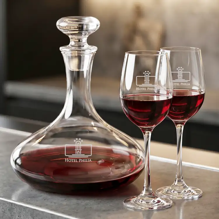 Elliston Wine Decanter 33 oz and 2 Burlington Wine Glasses #2