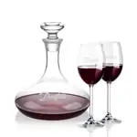 Elliston Wine Decanter 33 oz and 2 Naples Wine Glasses