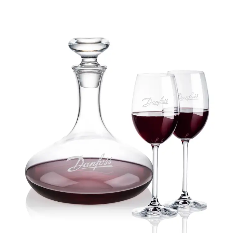 Elliston Wine Decanter 33 oz and 2 Naples Wine Glasses