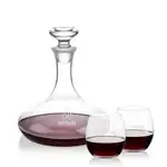 Elliston Wine Decanter 33 oz and 2 Redmond Stemless Wine Glasses