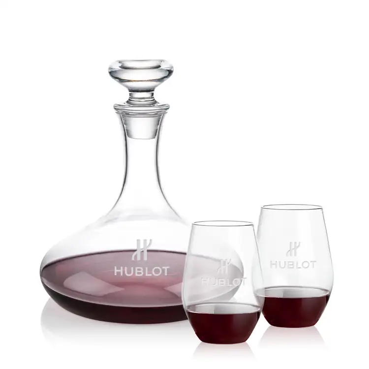 Ensemble carafe à vin Elliston 33 oz et 2 verres à vin sans pied Vale