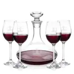 Elliston Wine Decanter 33 oz and 4 Burlington Wine Glasses