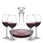 Elliston Wine Decanter 33 oz and 4 Connoisseur Wine Glasses