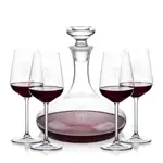 Elliston Wine Decanter 33 oz and 4 Elderwood Wine Glasses