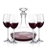 Elliston Wine Decanter 33 oz and 4 Naples Wine Glasses