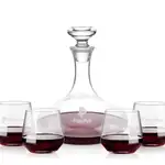 Elliston Wine Decanter 33 oz and 4 Tucson Stemless Wine Glasses