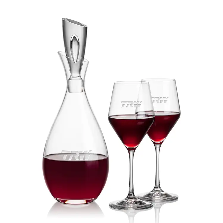 Juliette Wine Decanter 32 oz and 2 Bengston Wine Glasses