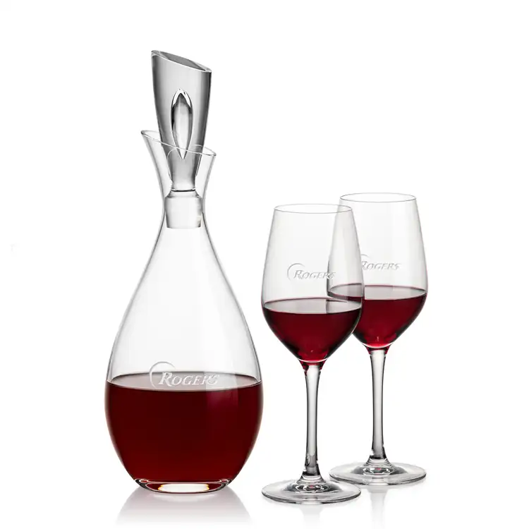 Juliette Wine Decanter 32 oz and 2 Lethbridge Wine Glasses