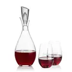 Juliette Wine Decanter 32 oz and 2 Boston Stemless Wine Glasses
