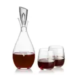 Juliette Wine Decanter 32 oz and 2 Crestview Stemless Wine Glasses