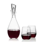 Juliette Wine Decanter 32 oz and 2 Germain Stemless Wine Glasses