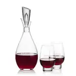 Juliette Wine Decanter 32 oz and 2 Glenarden Stemless Wine Glasses