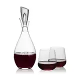 Juliette Wine Decanter 32 oz and 2 Howden Stemless Wine Glasses