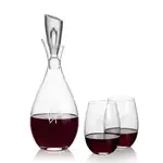 Juliette Wine Decanter 32 oz and 2 Laurent Stemless Wine Glasses