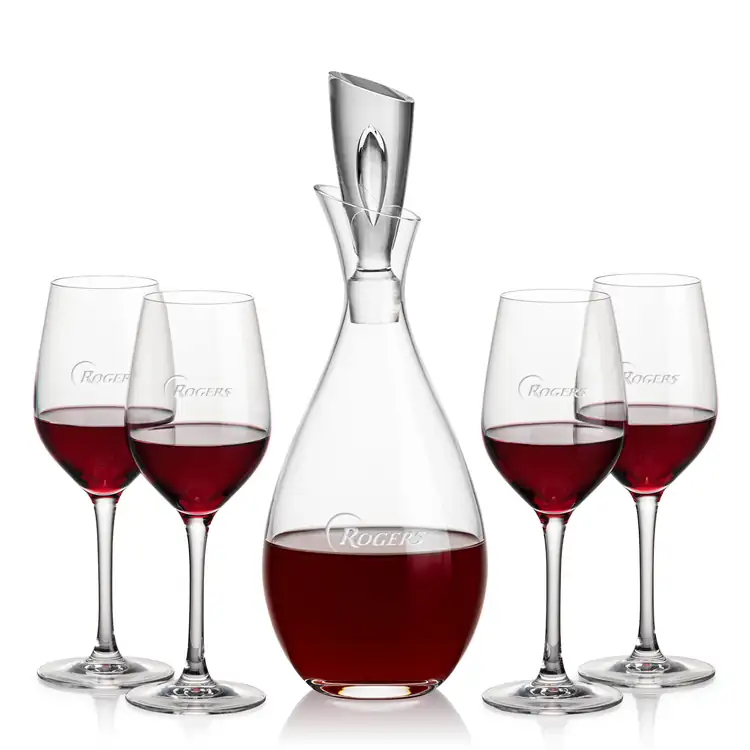 Juliette Wine Decanter 32 oz and 4 Lethbridge Wine Glasses