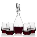 Juliette Wine Decanter 32 oz and 4 Germain Stemless Wine Glasses