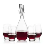 Juliette Wine Decanter 32 oz and 4 Glenarden Stemless Wine Glasses