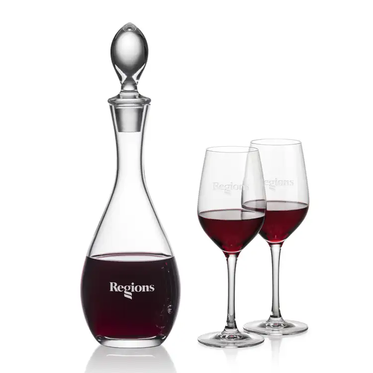 Malvern Wine Decanter 32 oz and 2 Lethbridge Wine Glasses