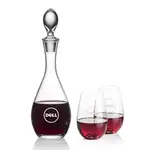 Ensemble carafe à vin Malvern 32 oz et 2 verres à vin sans pied Boston