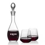 Ensemble carafe à vin Malvern 32 oz et 2 verres à vin sans pied Cannes