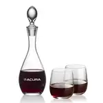 Ensemble carafe à vin Malvern 32 oz et 2 verres à vin sans pied Crestview
