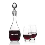 Ensemble carafe à vin Malvern 32 oz et 2 verres à vin sans pied Edderton