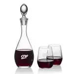 Ensemble carafe à vin Malvern 32 oz et 2 verres à vin sans pied Germain