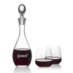 Ensemble carafe à vin Malvern 32 oz et 2 verres à vin sans pied Howden