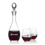 Ensemble carafe à vin Malvern 32 oz et 2 verres à vin sans pied Reina