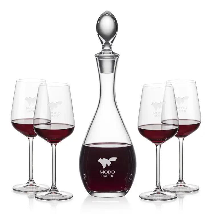 Ensemble carafe à vin Malvern 32 oz et 4 verres à vin Elderwood