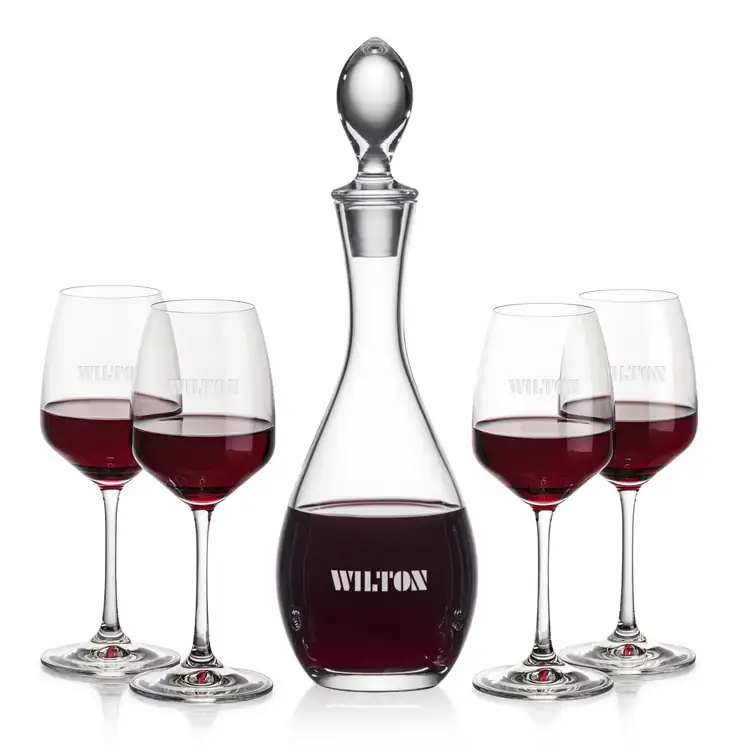 Ensemble carafe à vin Malvern 32 oz et 4 verres à vin Oldham
