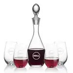 Ensemble carafe à vin Malvern 32 oz et 4 verres à vin sans pied Boston