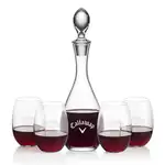 Ensemble carafe à vin Malvern 32 oz et 4 verres à vin sans pied Carlita