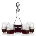 Ensemble carafe à vin Malvern 32 oz et 4 verres à vin sans pied Crestview