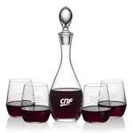 Ensemble carafe à vin Malvern 32 oz et 4 verres à vin sans pied Germain