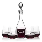 Ensemble carafe à vin Malvern 32 oz et 4 verres à vin sans pied Howden