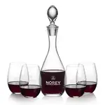 Ensemble carafe à vin Malvern 32 oz et 4 verres à vin sans pied Laurent