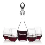 Ensemble carafe à vin Malvern 32 oz et 4 verres à vin sans pied Reina
