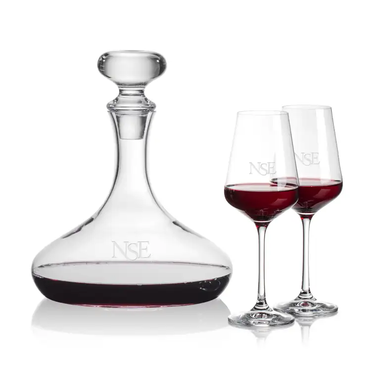 Stratford Wine Decanter 32 oz and 2 Breckland Wine Glasses