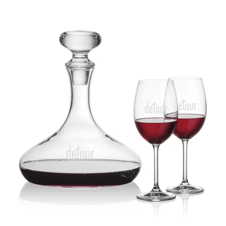 Stratford Wine Decanter 32 oz and 2 Coleford Wine Glasses